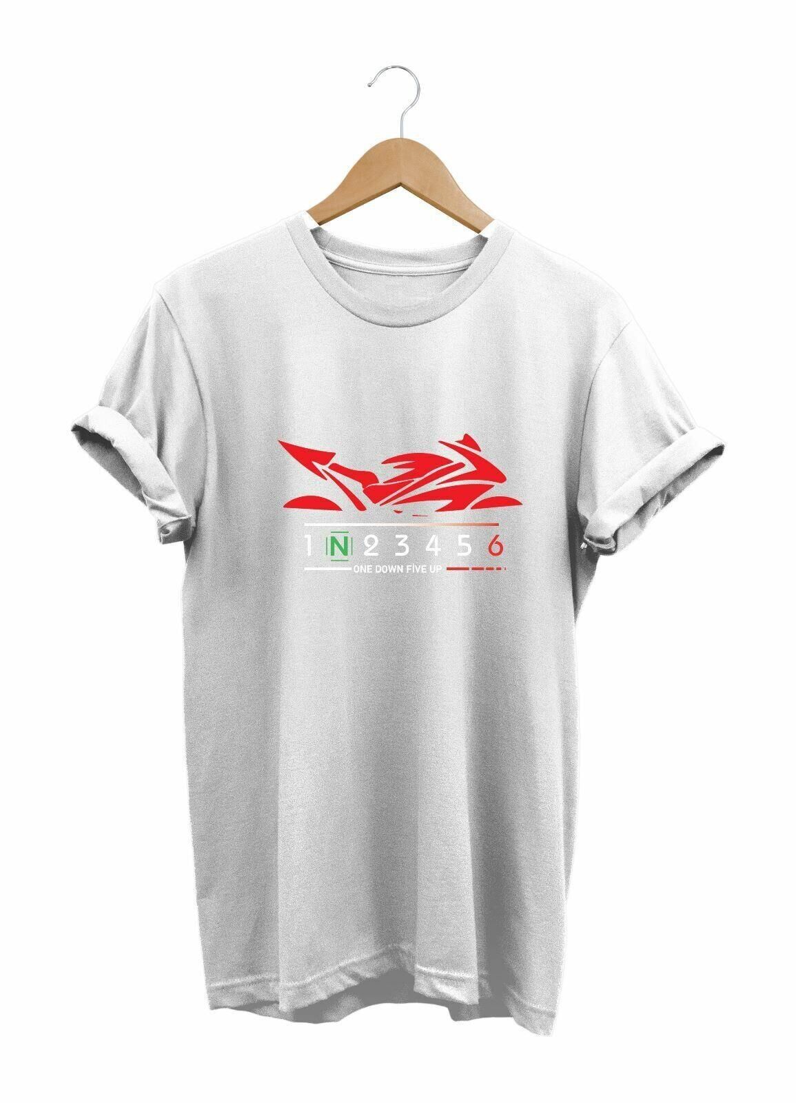 Widi Red Racing Motor - Kırmızı Yarış Motorsikleti Baskılı T-Shirt Kırmızı XL