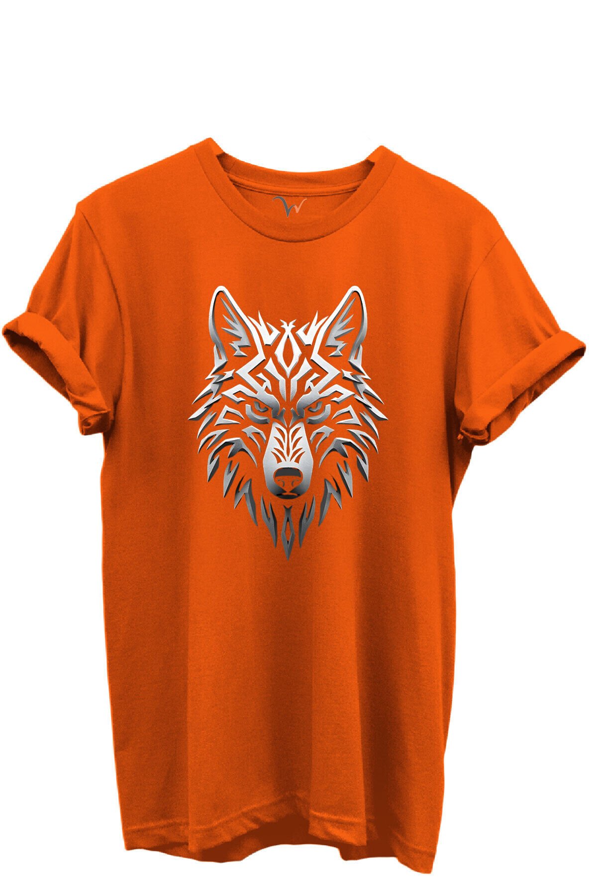 KURT ve TÜRK Özel Koleksiyon Serisi-7 Tasarım Baskılı %100 Pamuk T-shirt Turuncu - XL
