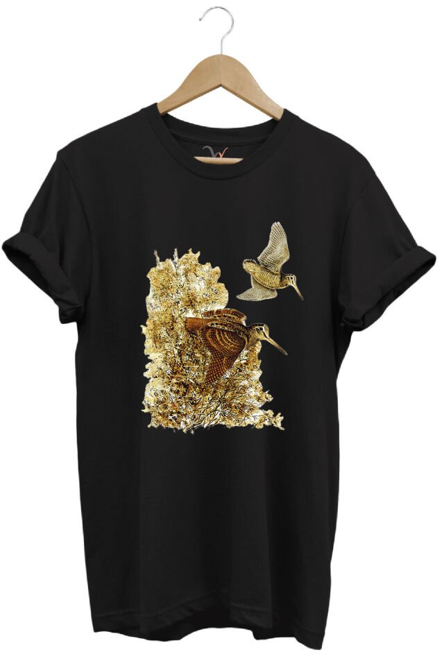 Hunter Avcılık Çulluk Avcılığı Vahşi Yaşam Baskılı Regular Fit %100 Pamuk Lacivert T-shirt Siyah - 5-6 Yaş