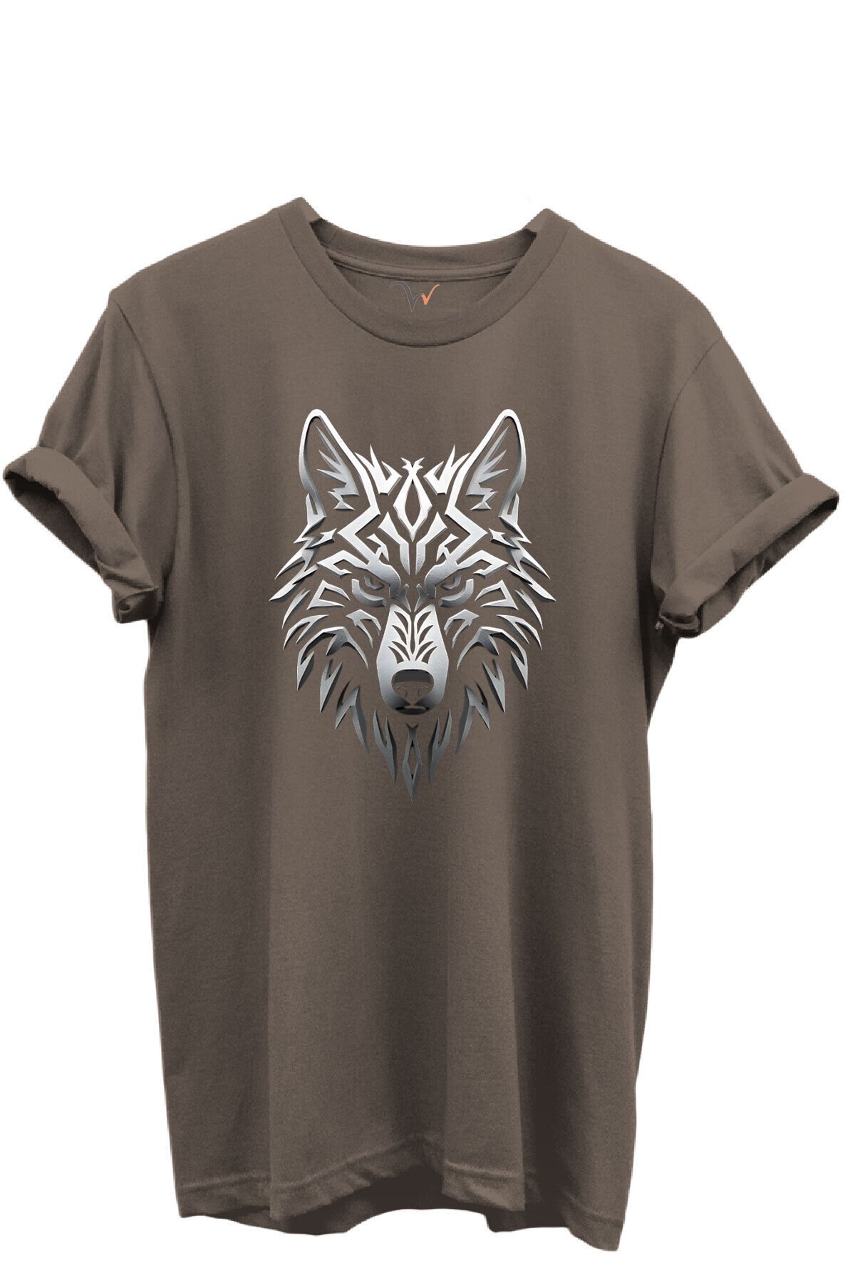 KURT ve TÜRK Özel Koleksiyon Serisi-7 Tasarım Baskılı %100 Pamuk T-shirt Kahverengi - L