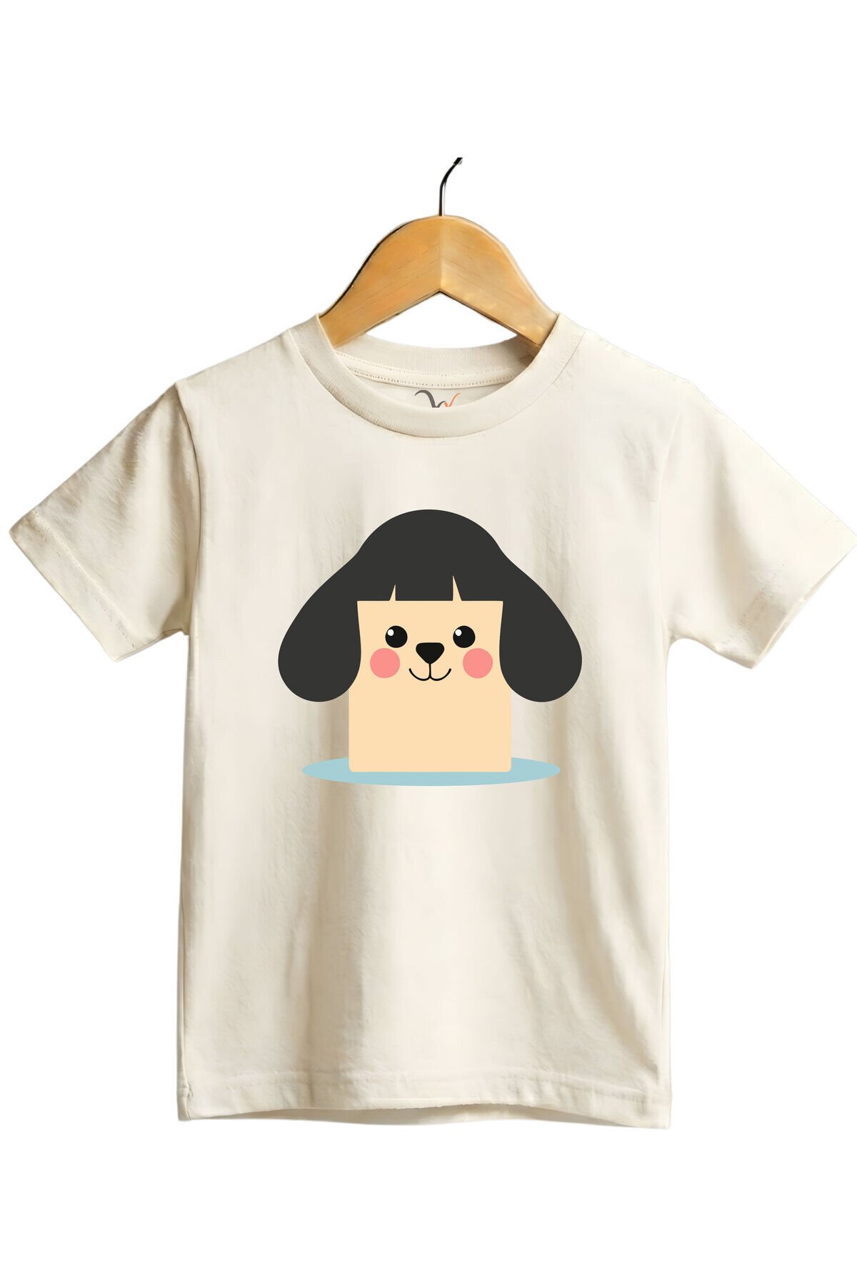 Sevimli Köpek Karakter Baskılı Regular Fit %100 Pamuk Kısa Kollu Çocuk T-shirt Ekru - 5-6 Yaş