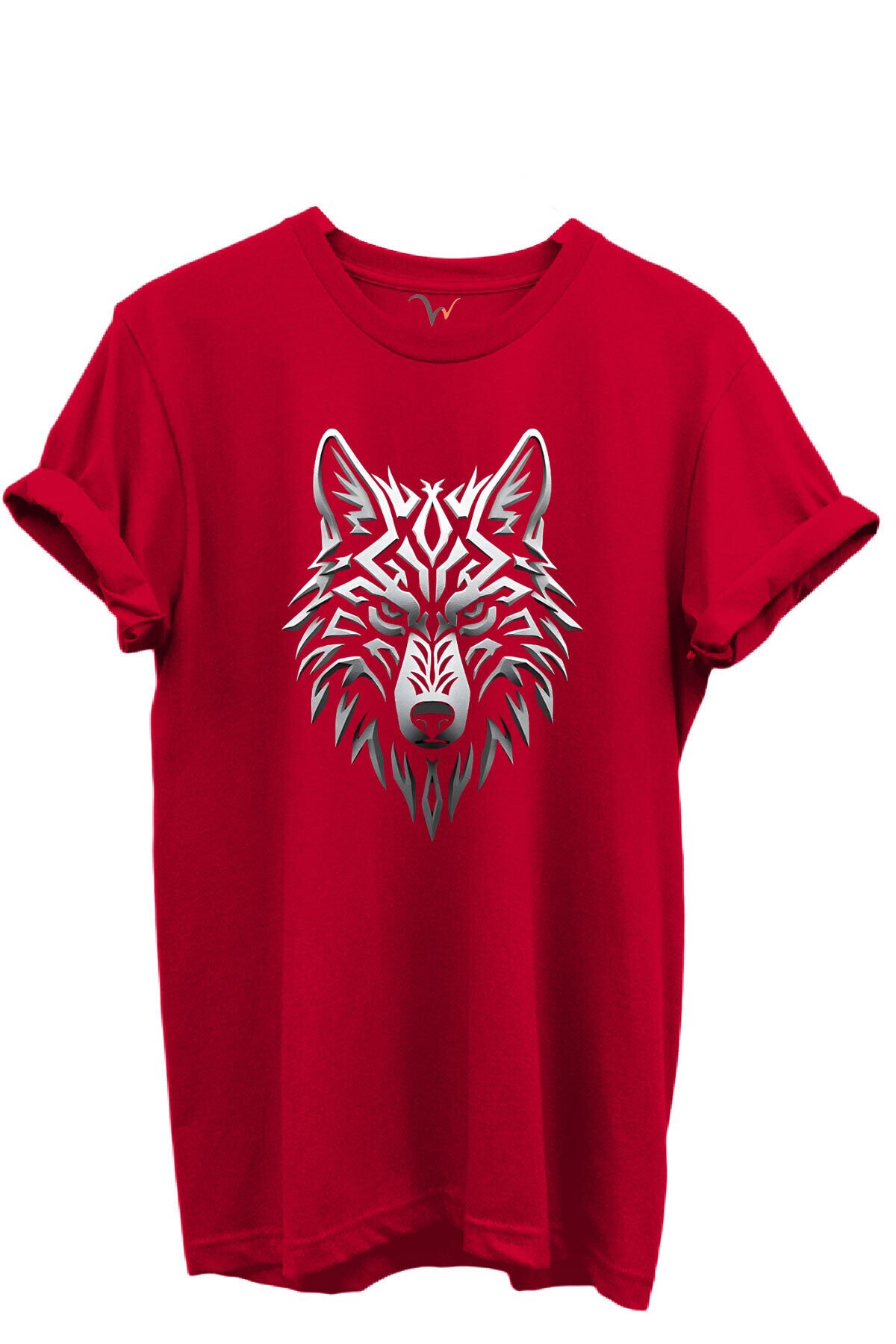 KURT ve TÜRK Özel Koleksiyon Serisi-7 Tasarım Baskılı %100 Pamuk T-shirt Kırmızı - M