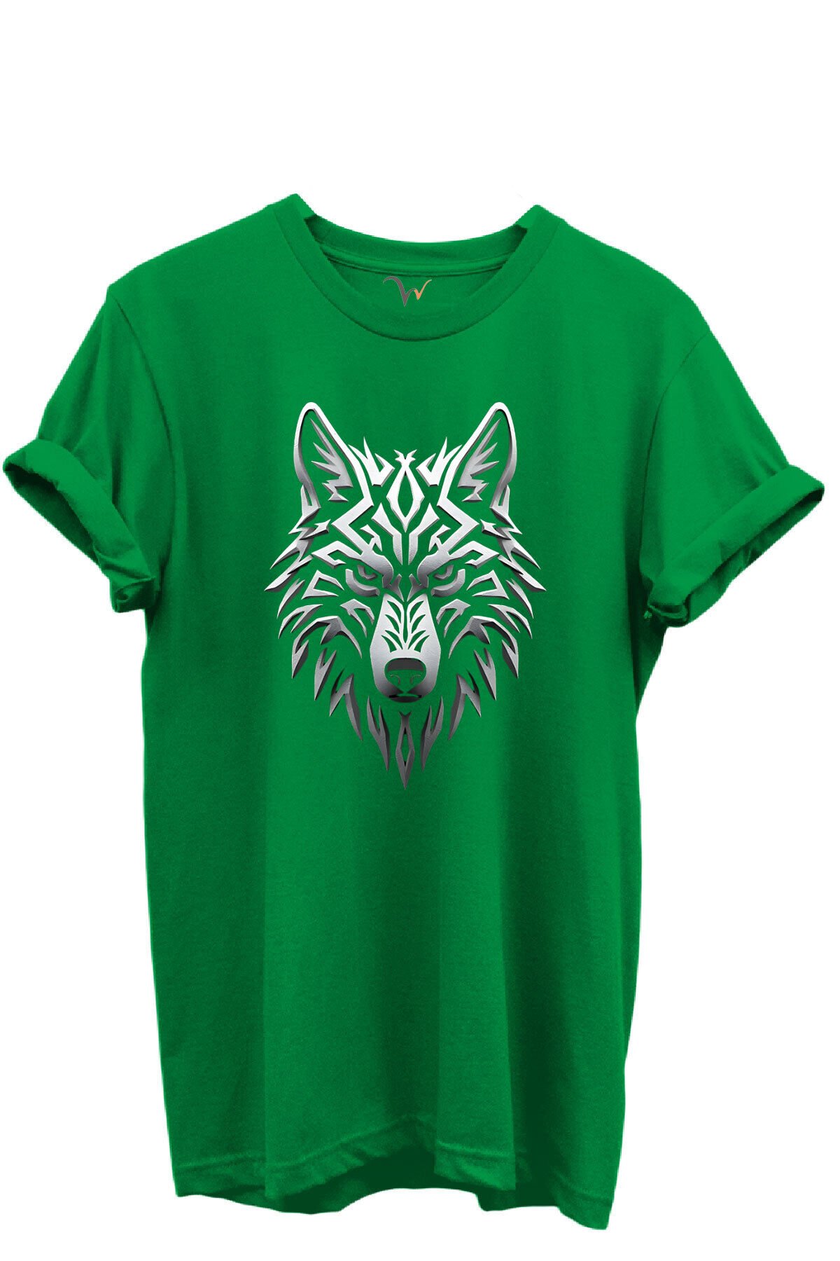 KURT ve TÜRK Özel Koleksiyon Serisi-7 Tasarım Baskılı %100 Pamuk T-shirt Yeşil - 3XL