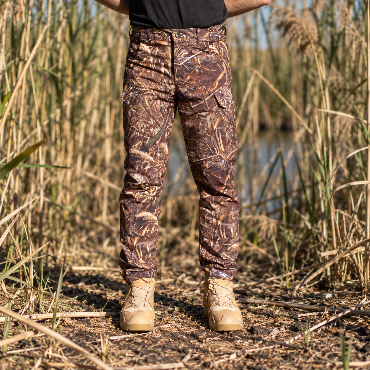 Yazlık Saz Desen Taktik Avcı Pantolonu – Kamuflaj Outdoor Av Pantolonu