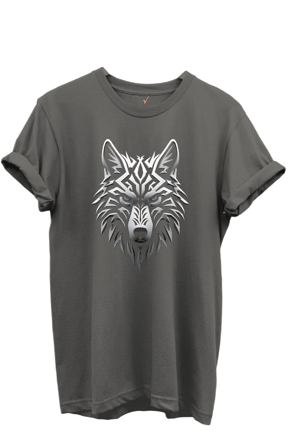 KURT ve TÜRK Özel Koleksiyon Serisi-7 Tasarım Baskılı %100 Pamuk T-shirt Antrasit Gri - S