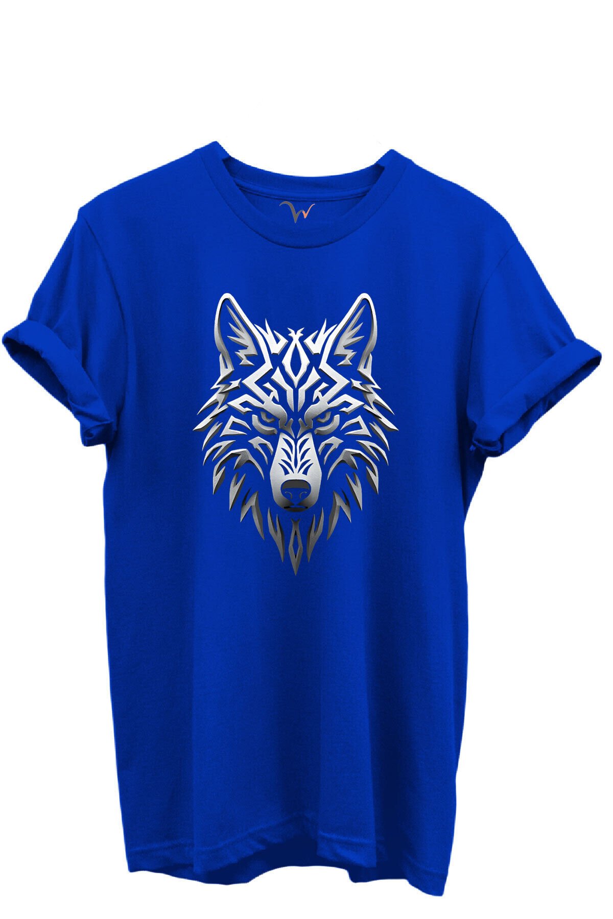 KURT ve TÜRK Özel Koleksiyon Serisi-7 Tasarım Baskılı %100 Pamuk T-shirt Saks Mavi - L