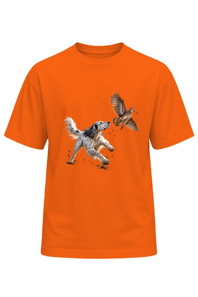 Unisex Çulluk ve Av Köpeği Baskılı T-Shirt – Avcılık Outdoor Doğa Temalı Tişört