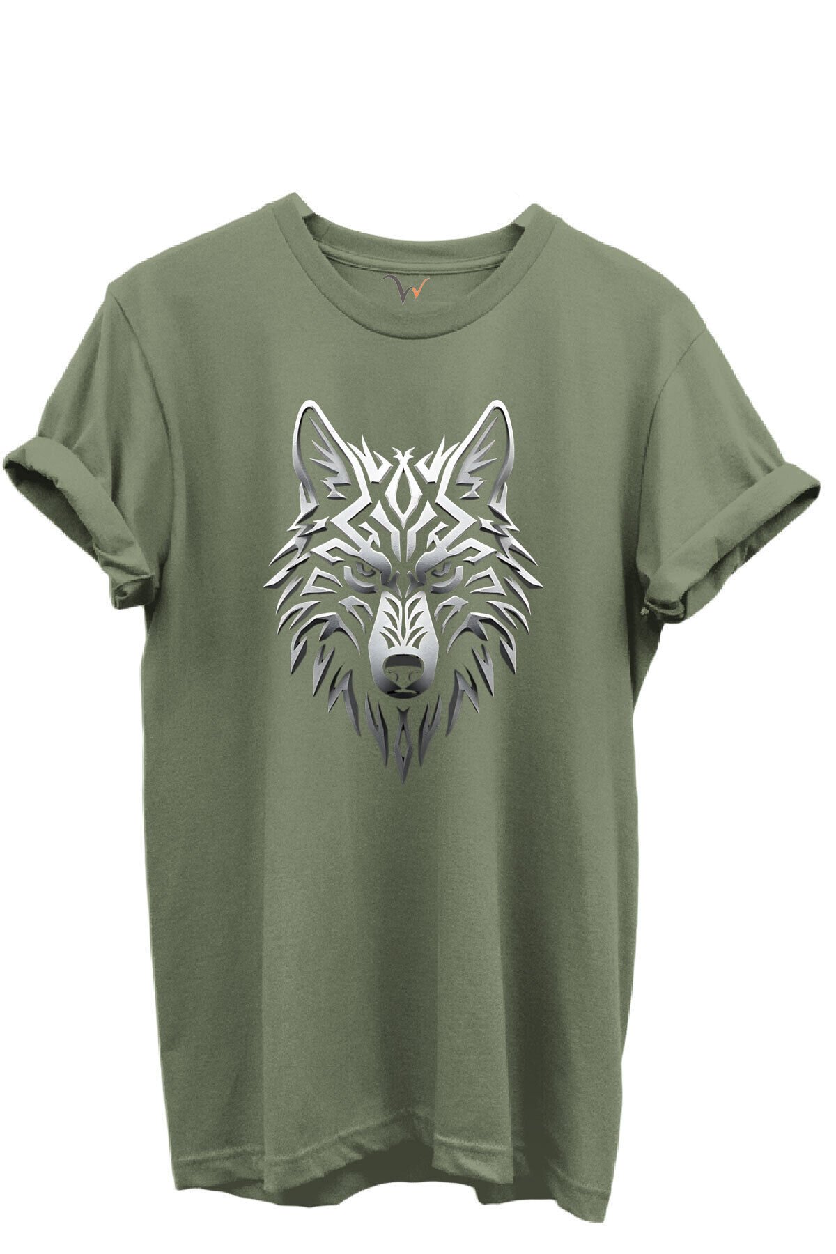 KURT ve TÜRK Özel Koleksiyon Serisi-7 Tasarım Baskılı %100 Pamuk T-shirt Haki - L