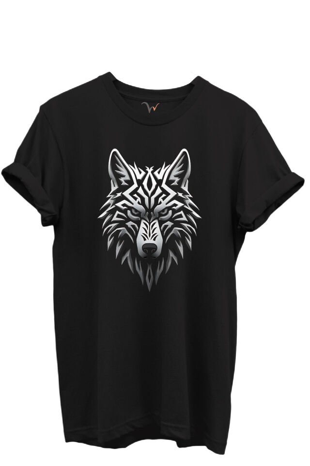 KURT ve TÜRK Özel Koleksiyon Serisi-7 Tasarım Baskılı %100 Pamuk T-shirt Siyah - L