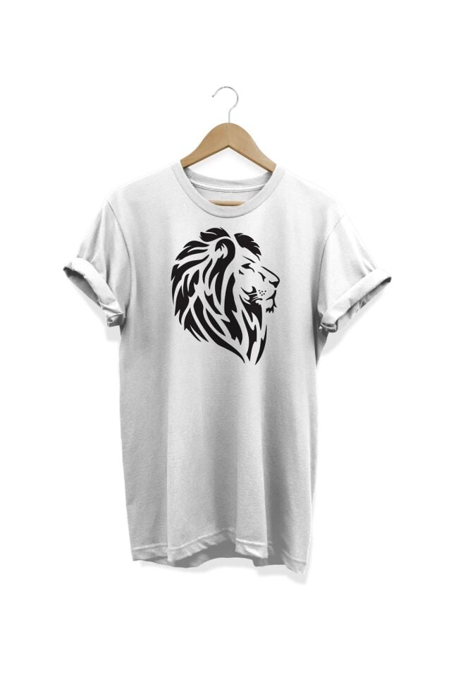 Aslan Baskılı Beyaz T-shirt