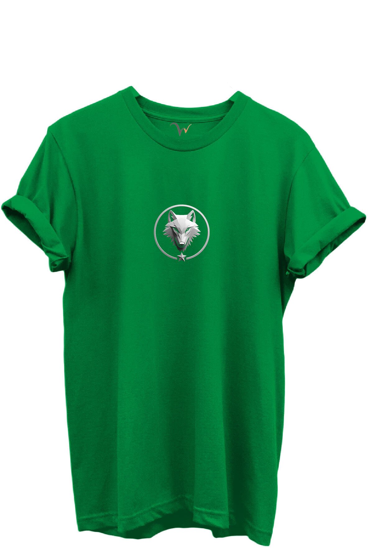 KURT ve TÜRK Özel Koleksiyon Serisi-8 Tasarım Baskılı %100 Pamuk T-shirt Yeşil - 3XL