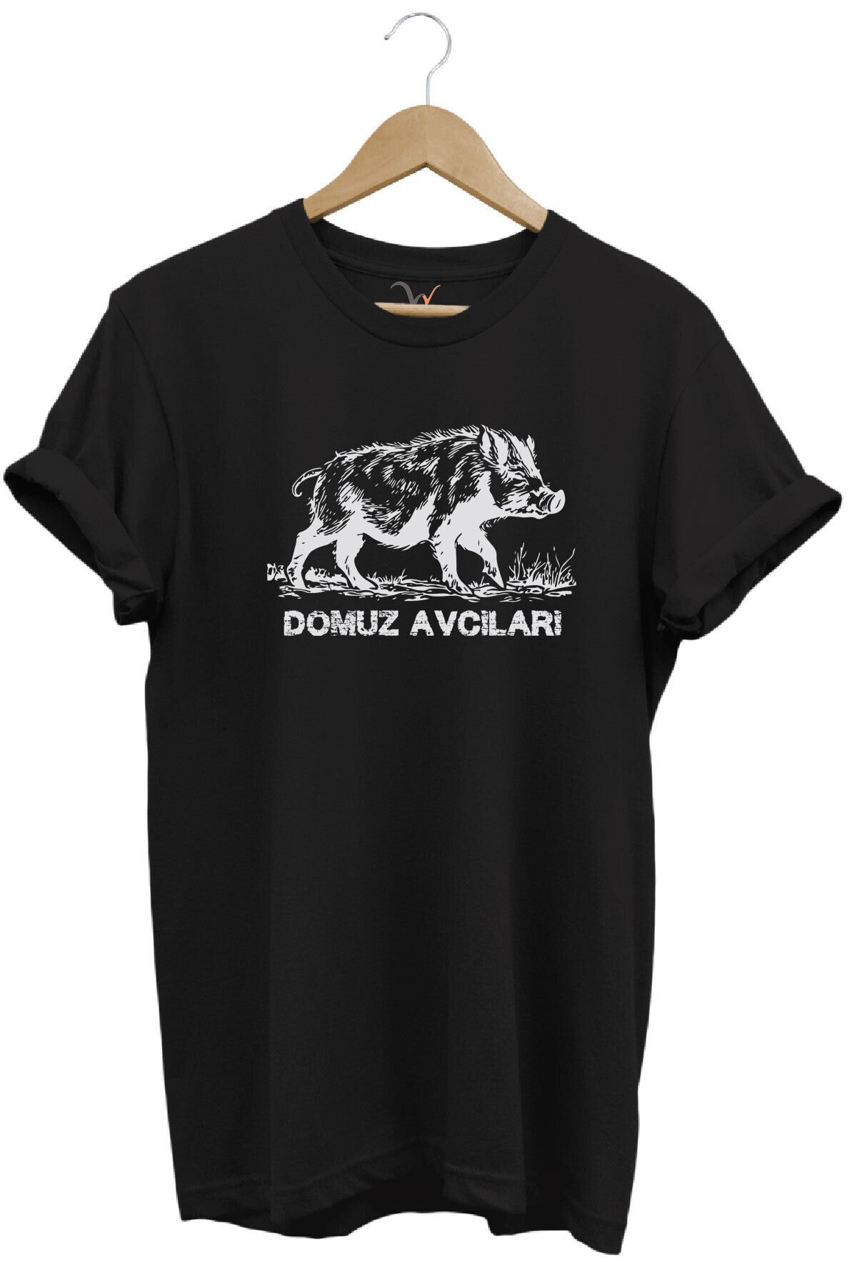 Avcılık Hunter Domuz Avcıları Baskılı Domuz Avı %100 Pamuk Regular Fit Siyah T-shirt Siyah - 2XL