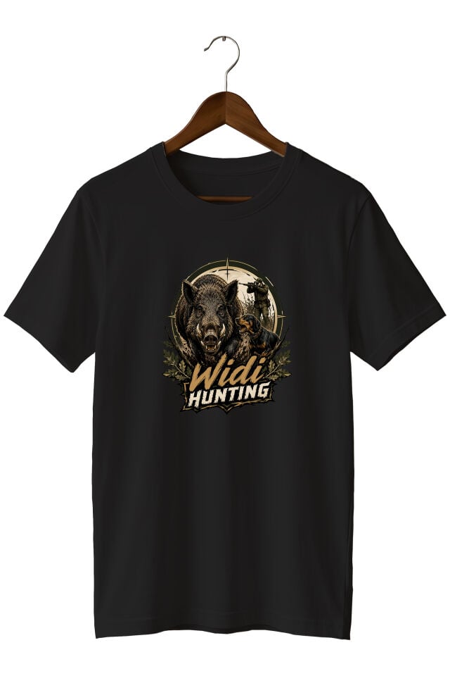 Widi Hunting Yaban Domuzu Avı Baskılı Unisex Tişört