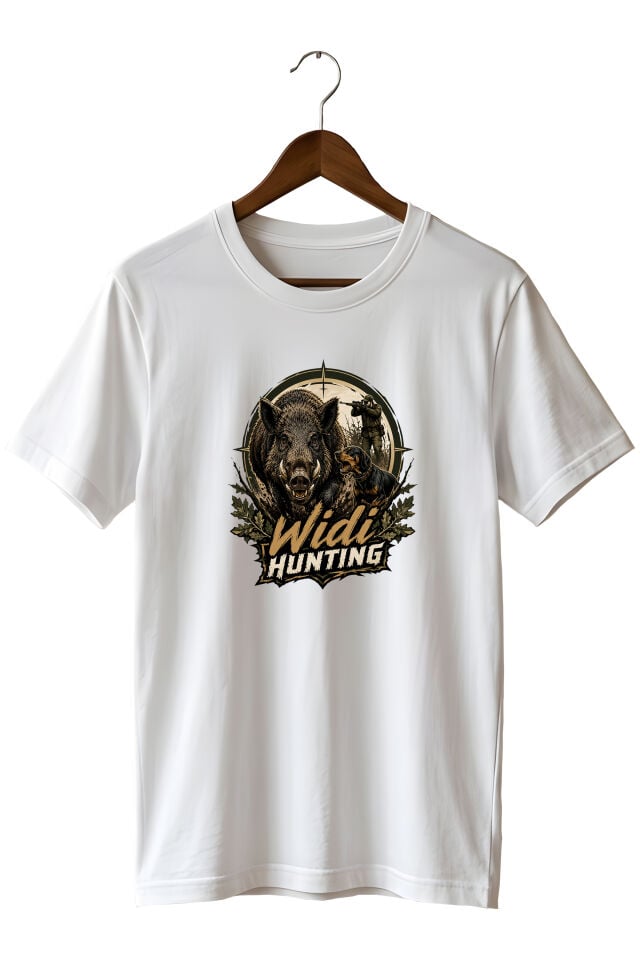 Widi Hunting Yaban Domuzu Avı Baskılı Unisex Tişört