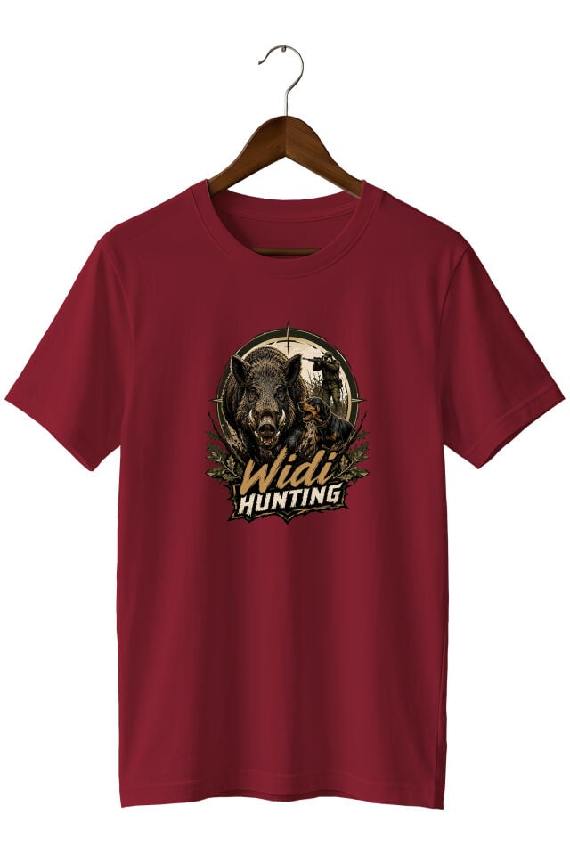 Widi Hunting Yaban Domuzu Avı Baskılı Unisex Tişört
