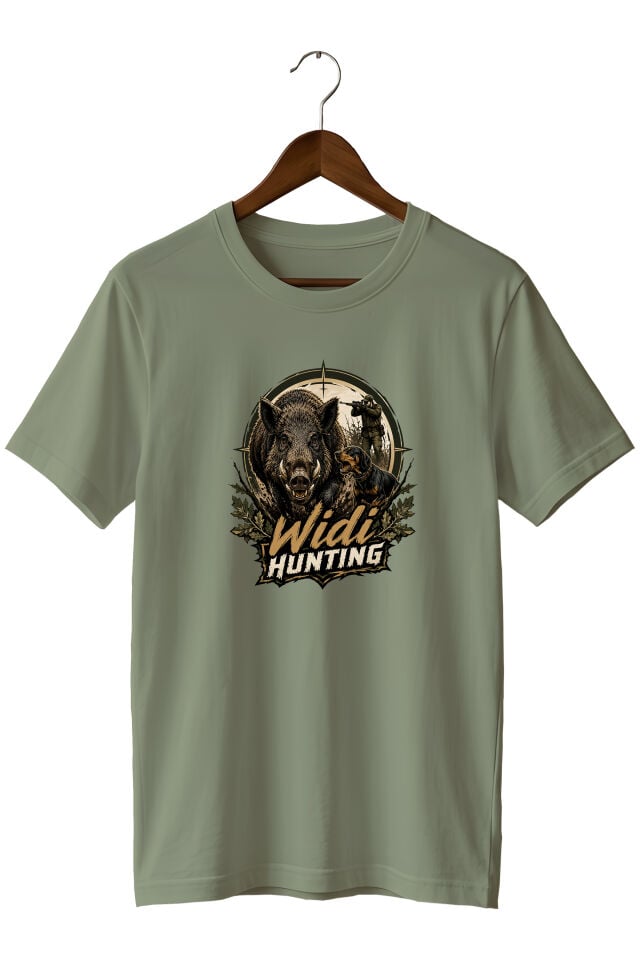 Widi Hunting Yaban Domuzu Avı Baskılı Unisex Tişört