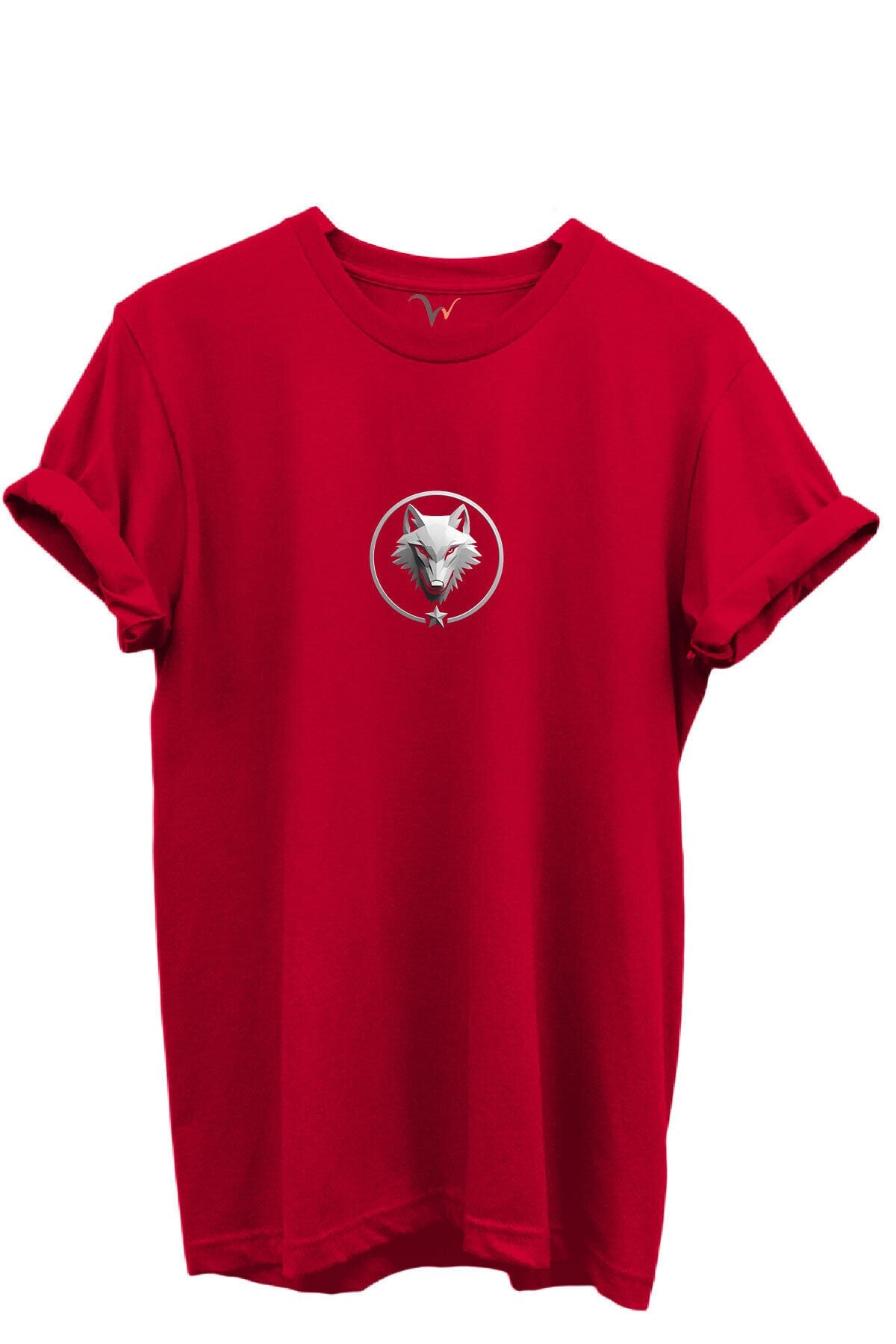 KURT ve TÜRK Özel Koleksiyon Serisi-8 Tasarım Baskılı %100 Pamuk T-shirt Kırmızı - XL