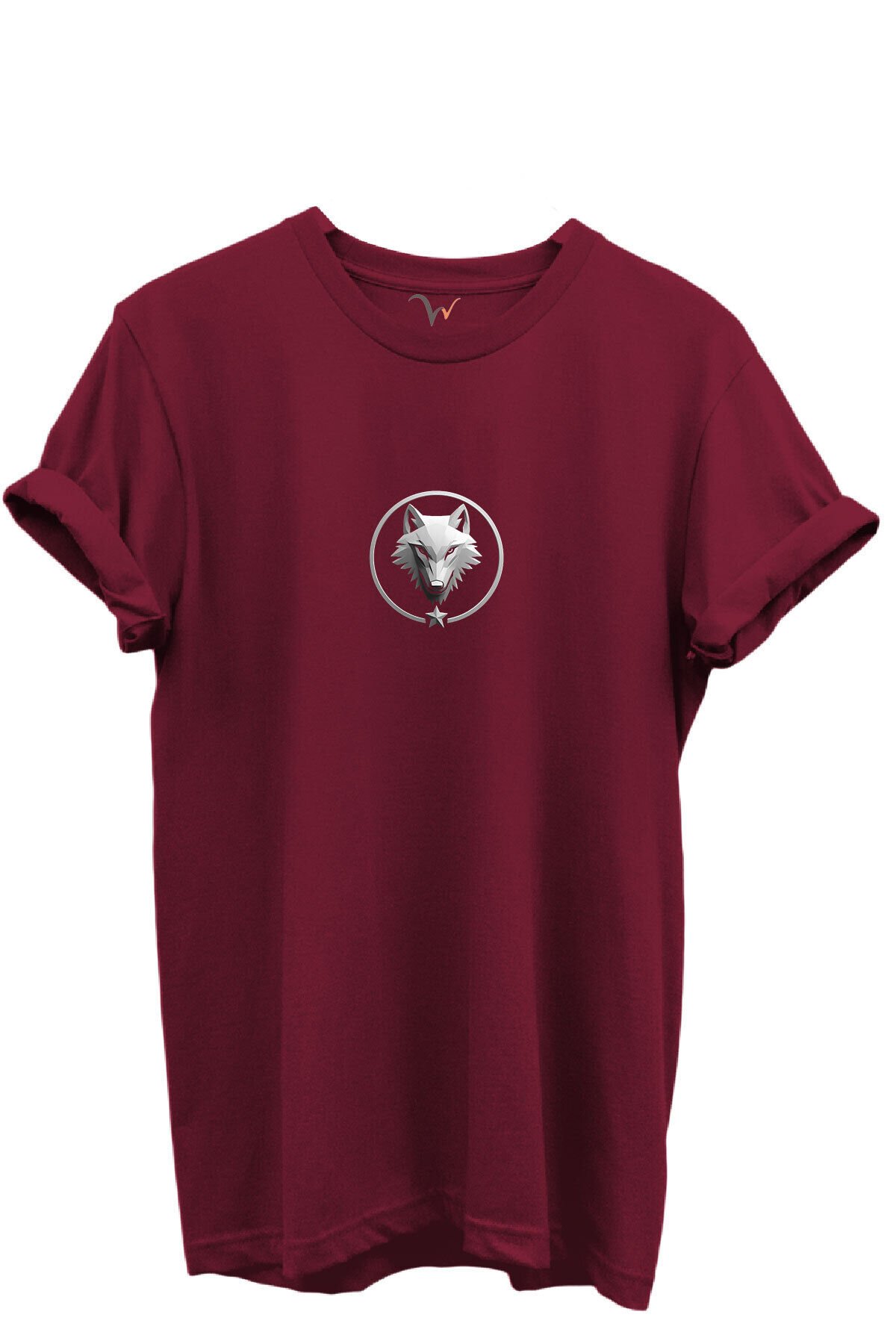 KURT ve TÜRK Özel Koleksiyon Serisi-8 Tasarım Baskılı %100 Pamuk T-shirt Bordo - L