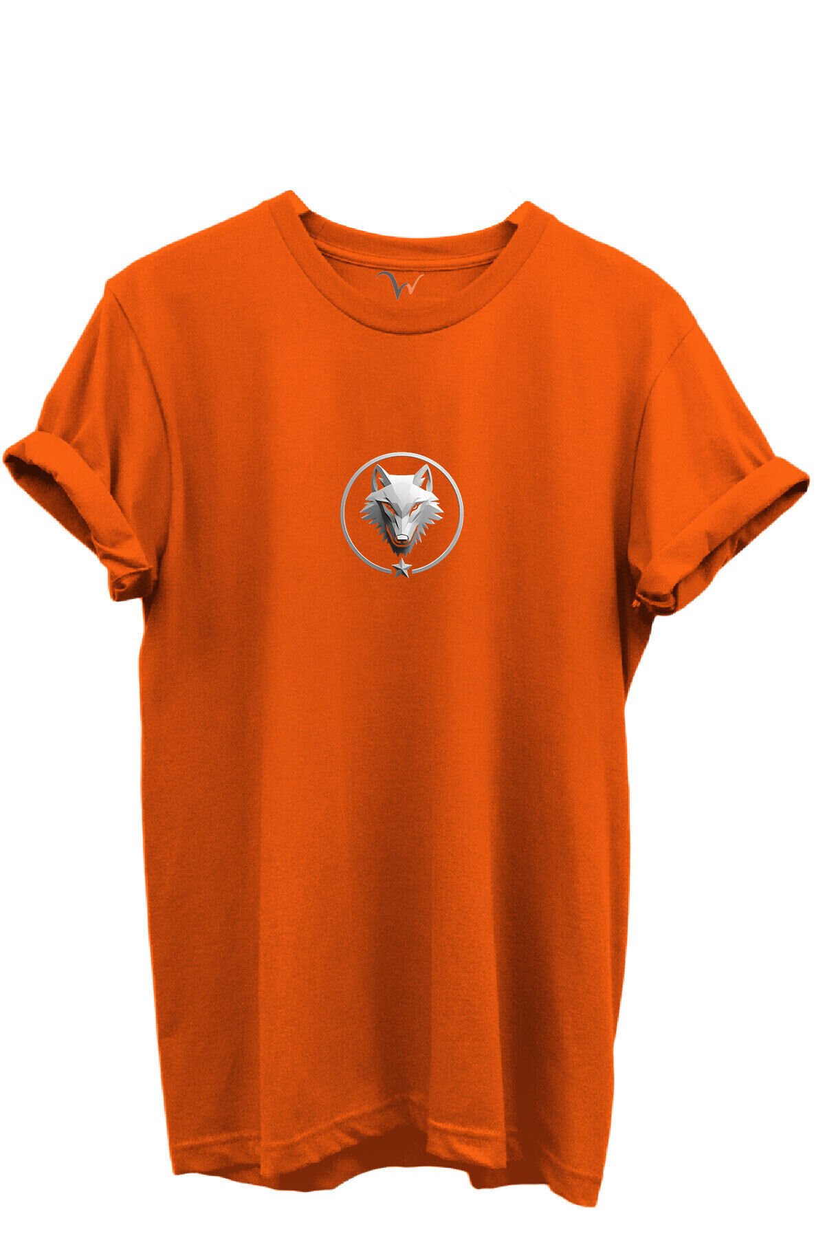 KURT ve TÜRK Özel Koleksiyon Serisi-8 Tasarım Baskılı %100 Pamuk T-shirt Turuncu - XL