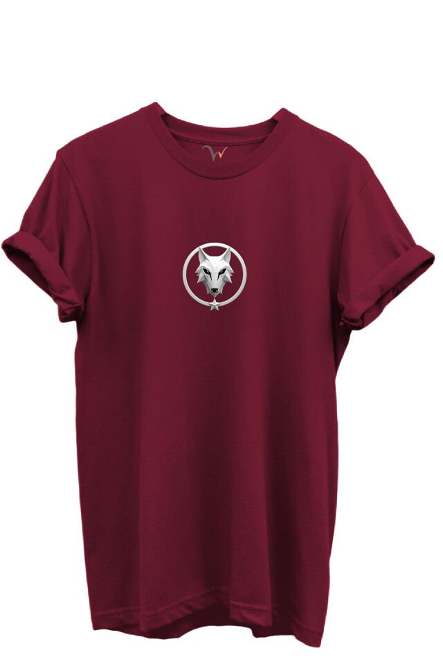 KURT ve TÜRK Özel Koleksiyon Serisi-9 Tasarım Baskılı %100 Pamuk T-shirt Bordo - L