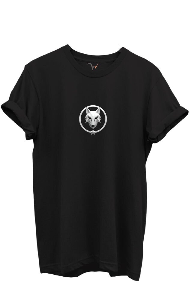 KURT ve TÜRK Özel Koleksiyon Serisi-9 Tasarım Baskılı %100 Pamuk T-shirt Siyah - M