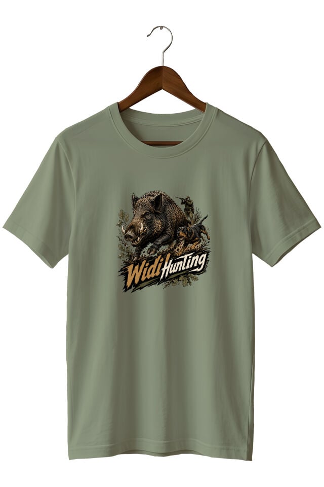 Widi Hunting Yaban Domuzu Avı Baskılı Unisex Tişört