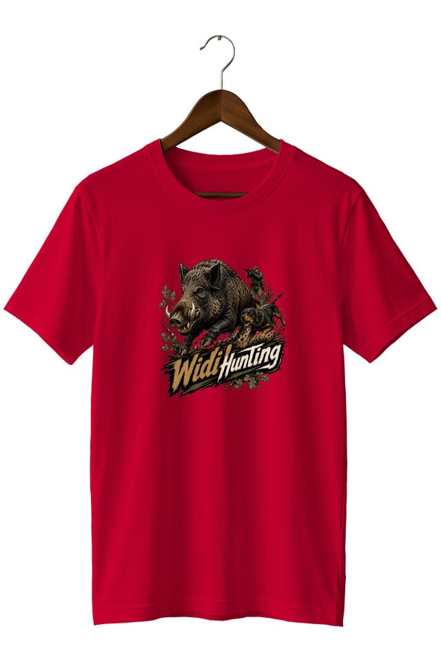 Widi Hunting Yaban Domuzu Avı Baskılı Unisex Tişört