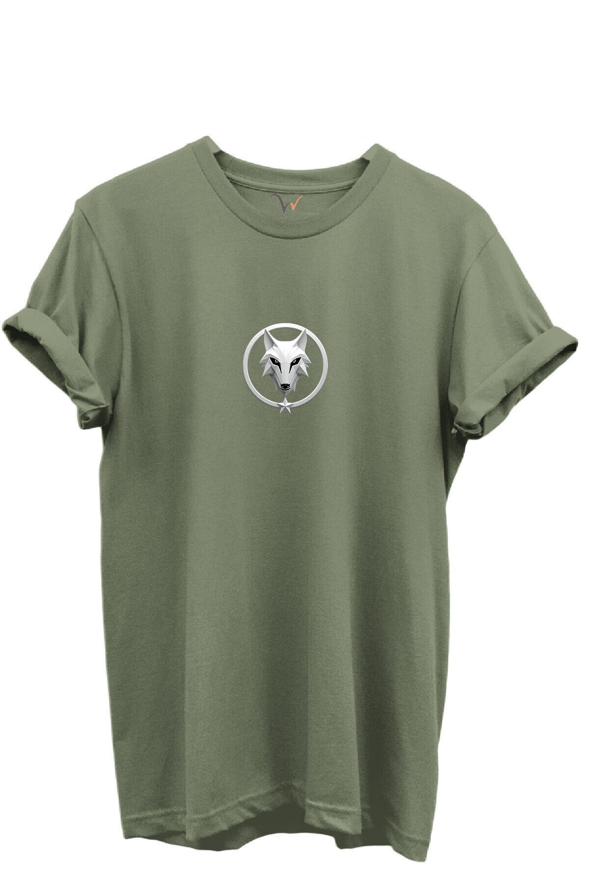 KURT ve TÜRK Özel Koleksiyon Serisi-9 Tasarım Baskılı %100 Pamuk T-shirt Haki - L