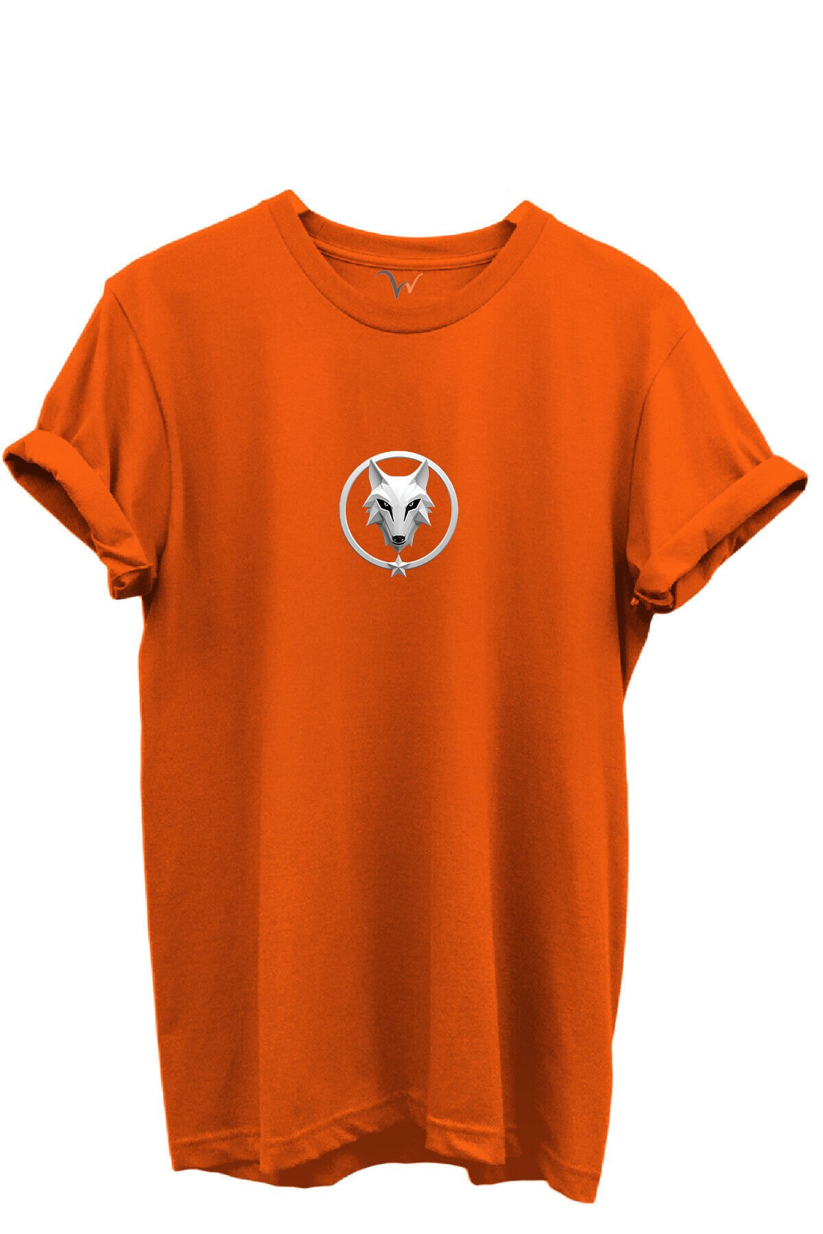 KURT ve TÜRK Özel Koleksiyon Serisi-9 Tasarım Baskılı %100 Pamuk T-shirt Turuncu - L