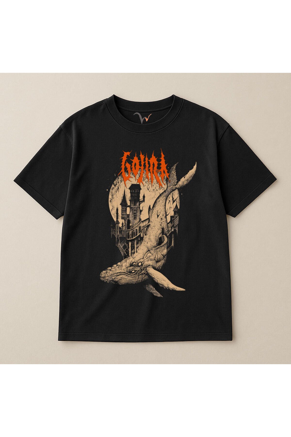 Gojira Balıklar Köpek Balığı Music Baskılı %100 Pamuk Oversize Bisiklet Yaka Unisex T-Shirt